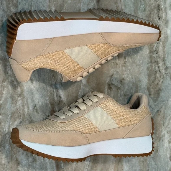 Women’s DOLCE VITA Breela tan raffia fashion sneakers- Size 7.5 - Picture 10 of 10